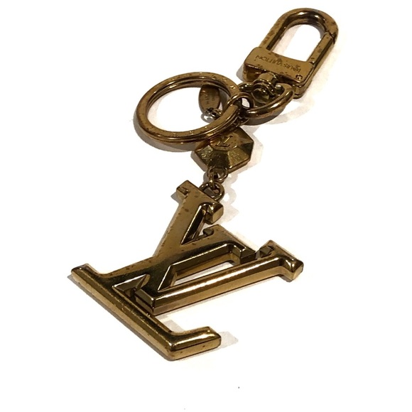 Auth Louis Vuitton Facettes M65216 Logo Gold Bag Key Charm Keychain Key Holder - Picture 1 of 11
